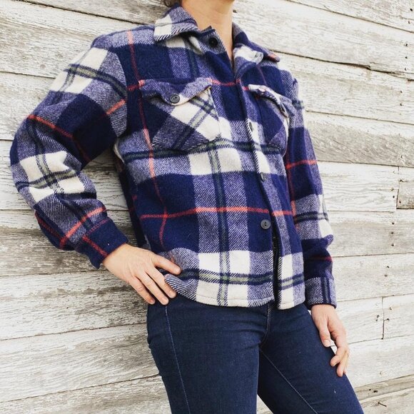 Vintage plaid wool jacket - Picture 2 of 4